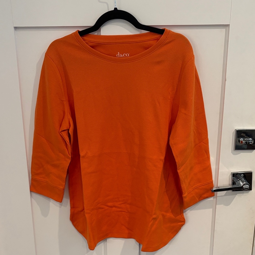 Dsco Bright Orange Long Sleeve Women's Top